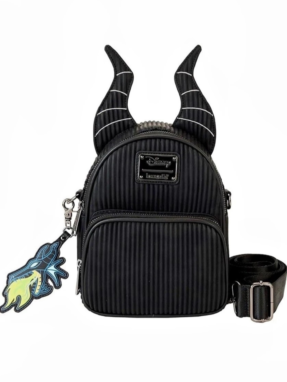 Loungefly Disney Maleficent Horned Convertible Mini Backpack in Black